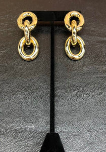 Gold Circle Chain Link Earrings