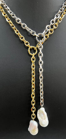 Chain Pearl Lariat