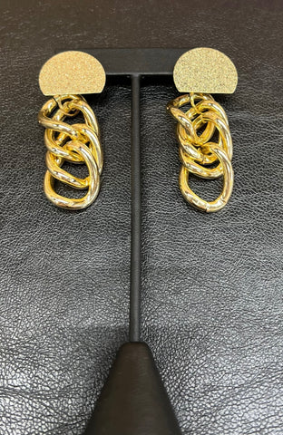Gold Miami Chain Earrings