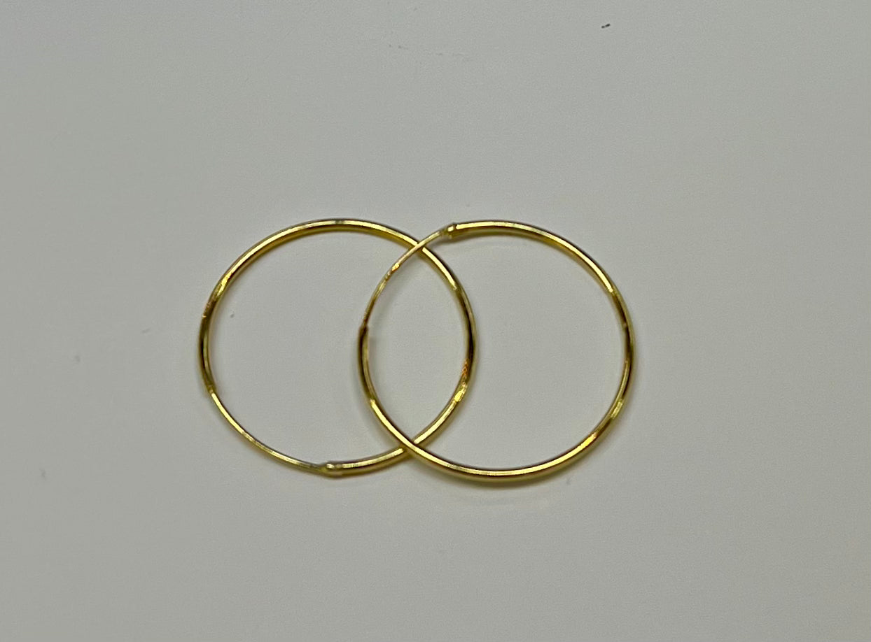 Gold Classic Small Thin Hoop Earrings