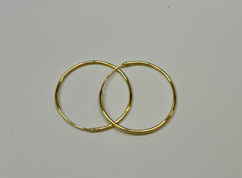 Gold Classic Small Thin Hoop Earrings