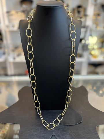 Long Gold Circle Necklace