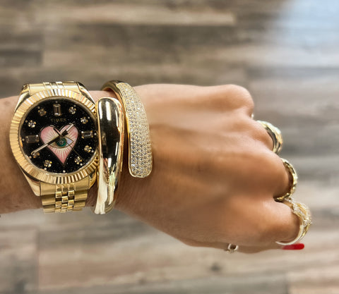 Gold CZ Cuff Bracelet