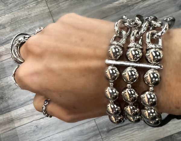 Silver Ball & Chain Bracelet