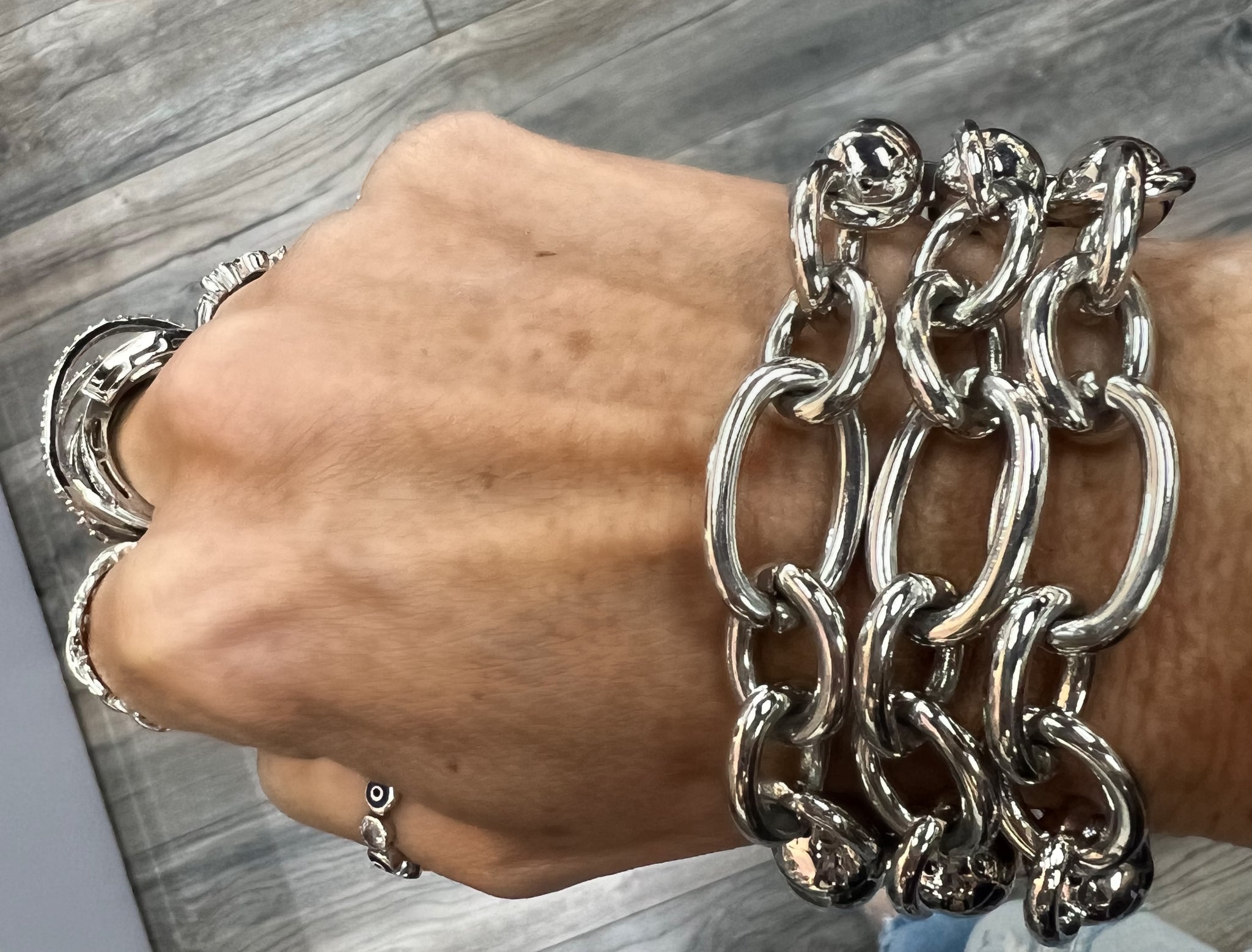 Silver Ball & Chain Bracelet